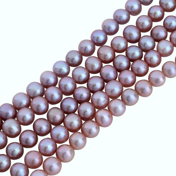 #39 Peach Pearls Natural Light Pink Round Button Freshwater Pearl Size 6-7 mm