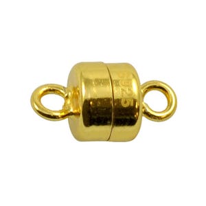 Gold Vermeil Magnetic Clasp Genuine 925 Sterling Silver  Jewellery Findings Fastener 6mm