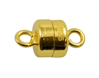 Gold Vermeil Magnetverschluss 925 Sterling Silber Schmuckzubehör Verschluss 6 mm