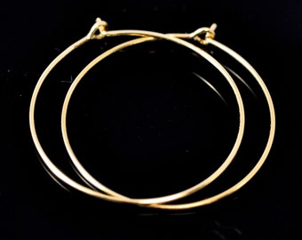 Cerchi per orecchini in argento sterling color oro vermeil, fili per orecchie da 25 mm, per la creazione di gioielli artigianali