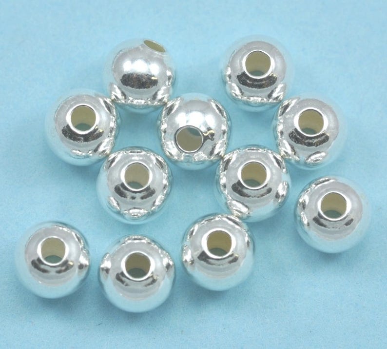925 Sterling Silver Round Seamless Spacer Beads 2 Mm 3 Mm Etsy UK