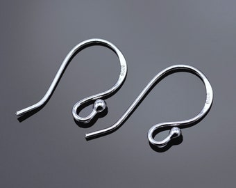 Earring hooks ,  genuine solid sterling silver 925 Jewellery Making Findings