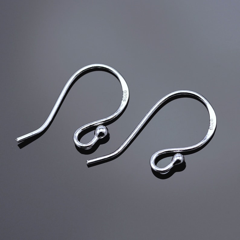 Earring hooks , genuine solid sterling silver 925 Jewellery Making Findings image 1