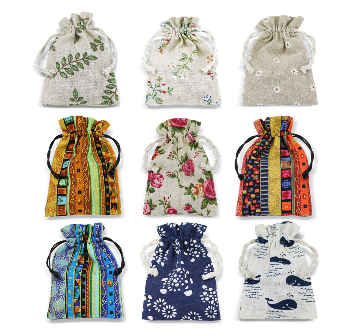 12 Cm X 17 Cm Cotton Linen Gift Bags / Drawstring Jewellery - Etsy UK