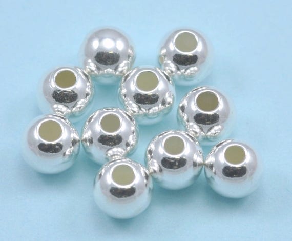 2.5 mm Round .925 Sterling Silver Seamless Spacer Beads with two hole