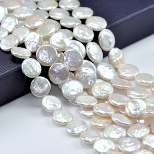 Ivory White Coin Freshwater Loose Pearls for Jewelery Making A