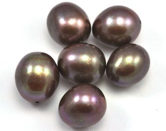 Bronze Copper Chocolate Brown Big Acorn Oval Freshwater Souffle Pearls for Jewellery Making