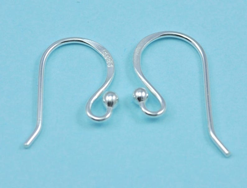 Earring hooks , genuine solid sterling silver 925 Jewellery Making Findings 5