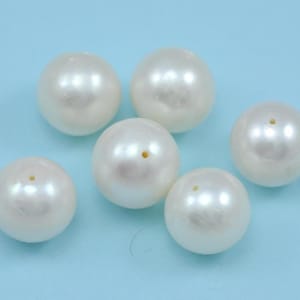 Bijoux en perles d'eau douce véritables crème/ivoire/blanc presque rondes faisant un 10 Loose pearls