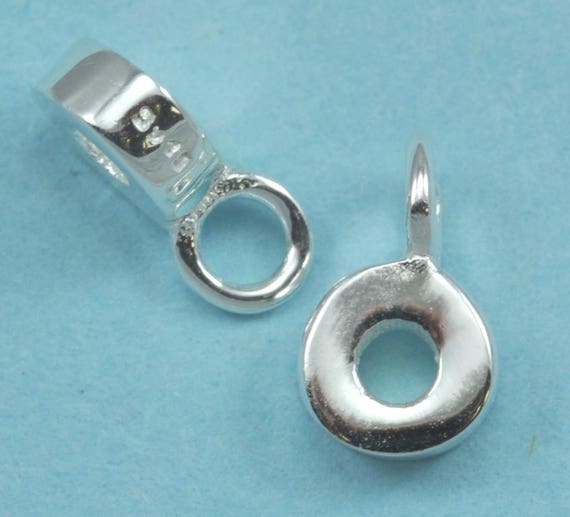Tiny Initial Dog Tag Sterling Silver Charm Personalized Letter Pen