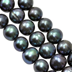 8-9 mm Peacock Grey Green Near Round Freshwater Pearls Loose Beads for Jewellery Making AA