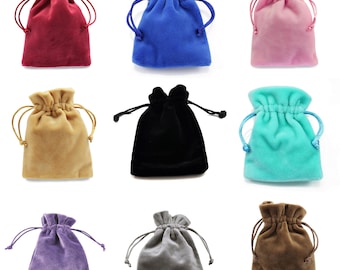 Velvet Jewellery Pouches 8cm x 10cm , Drawstring Gift Bags Thick Soft High Quality - (3.1"x 3.9")