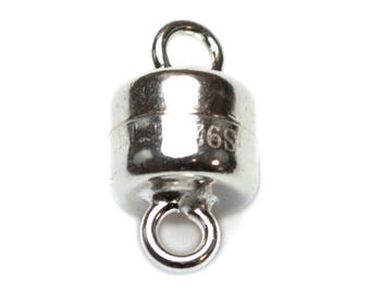 Genuine 925 Sterling Silver Magnetic Clasp Jewellery Findings Fastener 6mm