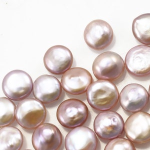 Dusty Oyster Pink Coin Flat Round Disc Cultured Freshwater Loose Pearls AA