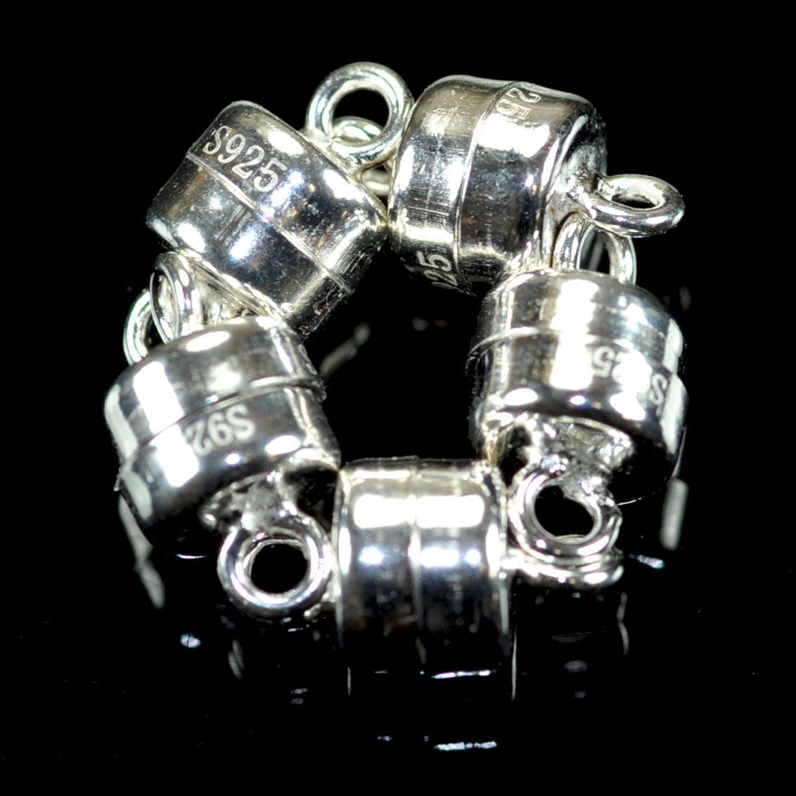 925 Sterling Silver Strong Magnetic Clasp - 10x4.5mm Closed Loop - Jewelry Findings