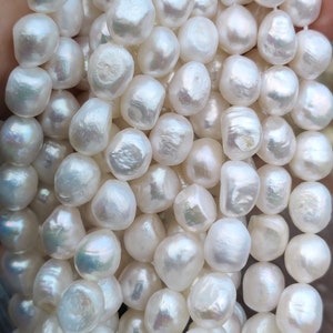 Ivory White Oval Baroque Freshwater Loose Pearls for Jewellery Making