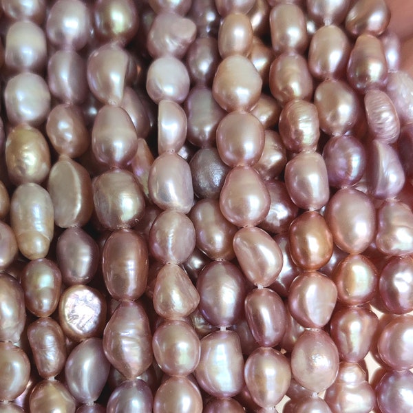 Baroque Oval Freshwater Pearls Lavender Pink Genuine Loose Pearls for Jewellery Making 6-7mm