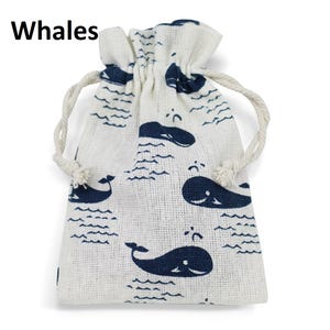 Sacs cadeaux en coton et lin de 12 cm x 17 cm / pochettes à bijoux avec cordon de serrage