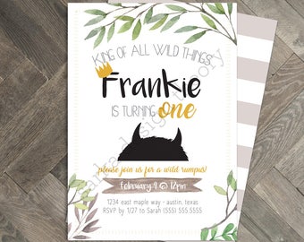 Where The Wild Things Are Invitations • Max Wild One Storybook Rumpus Printable • Custom Invite Card • SARKA DESIGN THEORY