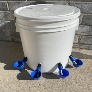 4 Pc AUTOMATIC CHICKEN Water Feeder 3.5 gallon, White, Summer & Labor Day Special Made in USA