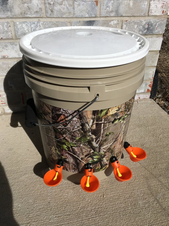 Chicken Water Camo Feeder Waterer Bucket Black Friday Etsy