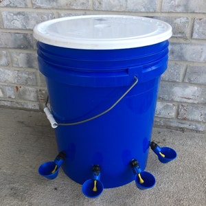 Automatic Chicken Waterer: Blue Bucket Cup Feeder - DIY Kit