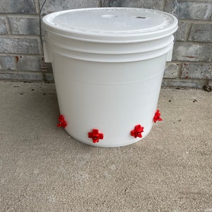 4 Pc AUTOMATIC CHICKEN Water Feeder 3.5 gallon, White,  Summer & Labor Day  Special Made in United States Free shipping