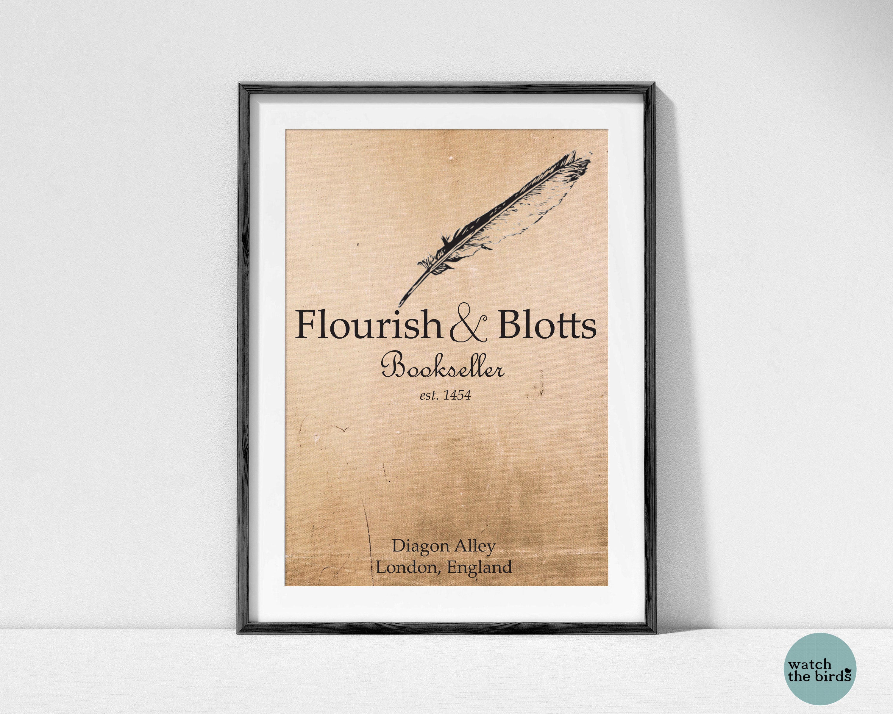 Flourish & Blotts Harry Potter Inspired Print Bookstore Etsy