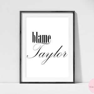 Wall art - Blame Taylor, Hanson, fanson, fanart, fandom, art print, digital download.