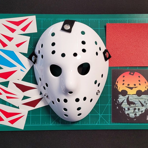 Plastic Jason Hockey Mask w/ Optional Chevrons