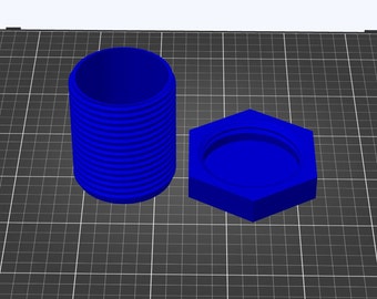 Digital: Big Bolt Storage Container 3D Print File