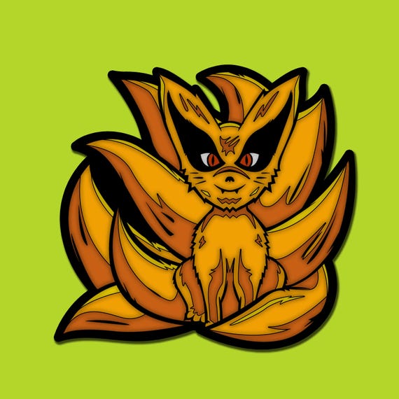 chibi kurama nine tails naruto enamel pin etsy