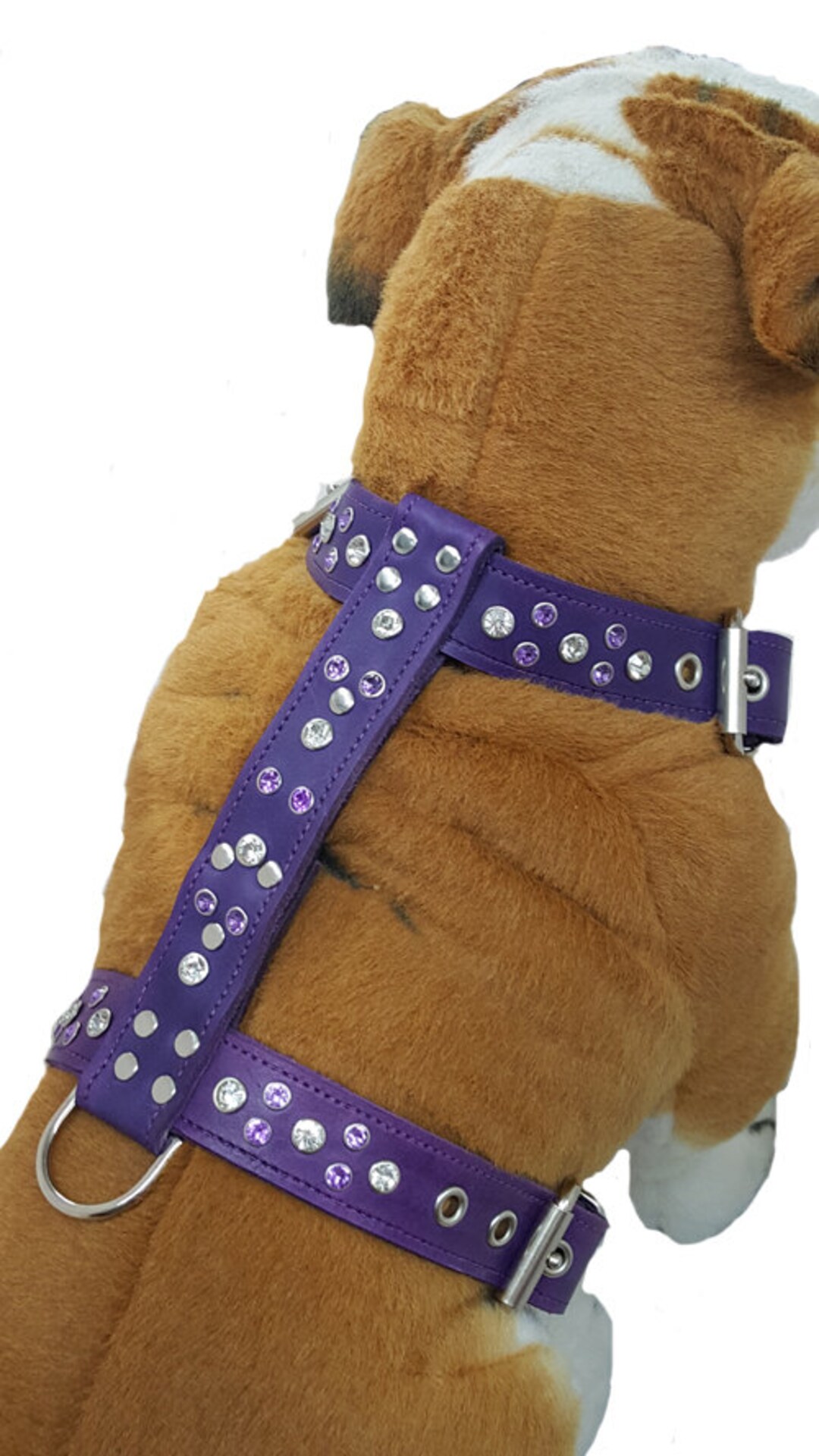 Purple Leather Dog Harness With Jewels Made in the USA and Waterproof ...