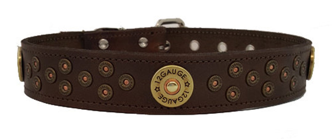 Shotgun Shell Leather Dog Collar Made in the USA Highest - Etsy