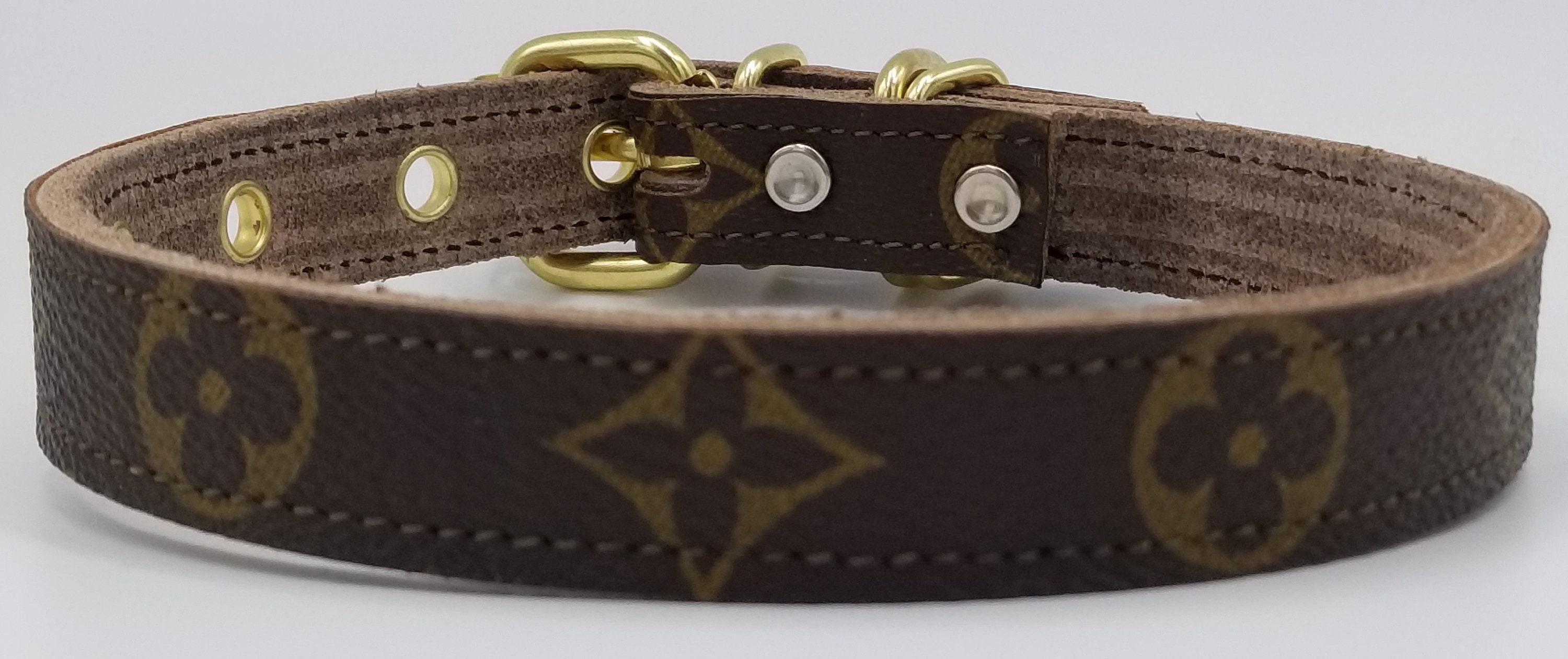 Luxury LV Designer Upcycled Dog Collar