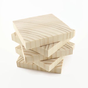 Set of 10 20 30 40 50 6cm wooden squares | 2,4" | 6cm | wood crafts | Unfinished wood squares | Squares for painting
