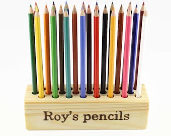 Personalized wooden pencil holder | Pen holder | Personalized desk decor | Personalized wood decor | Wooden office organizer