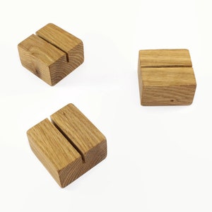 Set di 15 porta carte in legno / Portatavola / Decori tavolo in rovere / Porta biglietti da tavolo per matrimoni / Decori nuziali / Decori per matrimoni in legno