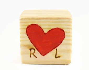 Valentine's day blocks. personalized valentines day blocks. love wood blocks. romantic blocks. Valentines gift idea