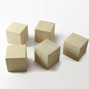 Set of 30, 40, 50 1 inch birch wooden blocks |1&quot; | Unfinished blocks | Wooden cubes