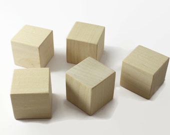 Set med 30, 40, 50 2,5 cm björkblock | 2,5 cm | Ofärdiga block | Träkuber
