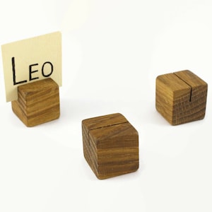 Set di 10 20 30 porta carte in legno di quercia con olio di lino / Portasci / Portabicchieri / Porta targhetta / Porta carte da tavolo