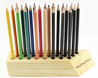 Personalized wooden pencil holder | Pen holder | Personalized desk decor | Personalized wood decor | Wooden office organizer