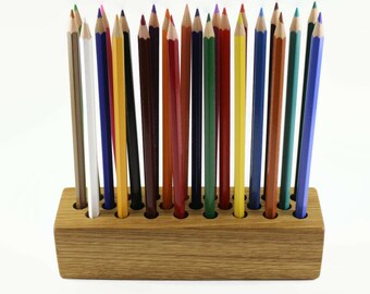Oak wooden pencil holder | Pen holder | Personalized desk decor | Personalized wood decor | Wooden office organizer