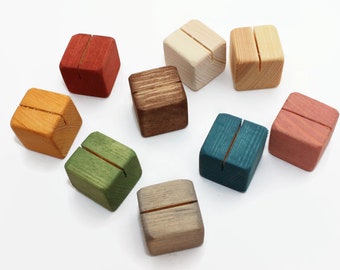 Set of 10 wooden card holders | Table number holder | Table cards | Name tag holder | Wedding decor | Card holder