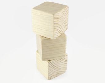 Set of 10 wooden blocks | 2,4" | 6 cm | 60mm blocks | 60x60 blocks | 2,4 inch blocks | unfinished wood blocks