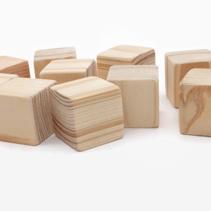 Cubo de madera maciza de 4 pulgadas, bloques grandes de madera para  manualidades, cubos de madera sin terminar para manualidades y decoración,  1