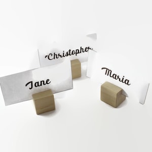 Set di 10 20 30 40 portacarte in legno / Porta numero tavolo / Piccoli portacarte / Porta targhetta / Decorazioni per matrimoni / Portacarte da tavolo