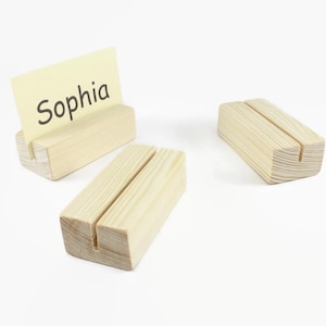 Set di 15 porta carte in legno / Portatavola / Decorazione del matrimonio in legno / Porta targhetta / Arredamento del matrimonio / Porta carte naturali