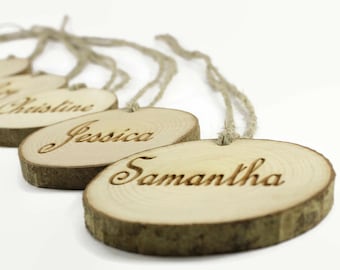 Set of 50 personalized wooden name tags | 2-3" | wooden name tag | wooden hang tags | wedding decors | wooden wedding tags